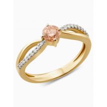 DIAMONDS Design-Ring, LG-Brillant pink,ges. 0,50 ct.,SI,G/H 19 Gelbgold 585