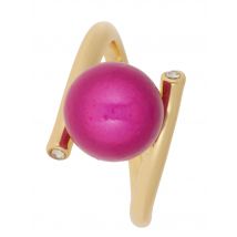 Magic Pearl Solitär-Ring ""Golden Love Pink"", vergoldet 19 vergoldet