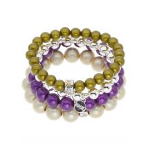 Magic Pearl Armband-Set ""Collecting Moments"" 4er-Set x berry,champagner,olivgrün,silber