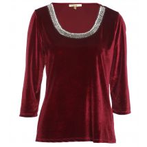 Shiny Diva Shirt Samt 38 rot