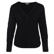 Sarah Kern Outlet V-Neck Shirt mit Lurex 44 pink