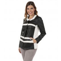 MONACO blue Geknöpfte Jacke Lucca in Lammnappaoptik 50 schwarz-weiß