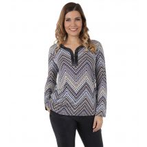 MONACO blue Edelshirt Aurelia im Materialmix 38 blau