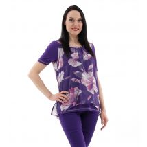 CM Outlet Blusenshirt 1/2 Arm mit floralem Druck 44 lila
