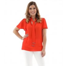 MONACO blue Schluppenbluse mit Flügelärmeln 40 mandarine