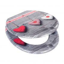 WENKO Premium WC-Sitz,Duroplast,Absenkautomatik x Bavarian Hearts
