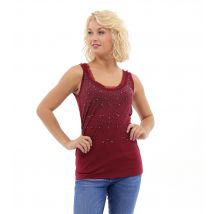 Sarah Kern Outlet Top mit Strass 42 dunkelrot