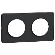 Plaque de finition double Schneider Odace Touch - anthracite