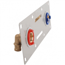 Platine de fixation mural double pour tube PER à glissement - Fix System - Diamètre 12 mm - Sorties mâles 20 x 27