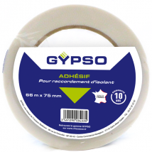 Adhésif pour raccordement d'isolant Gypso simple face - jointage de panneaux d'isolation - 75 mm x 66 m