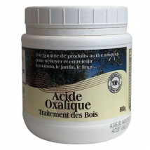 Acide oxalique traitement des bois - 100% d'origine minérale - pot de 600g avec dosette