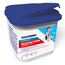 Traitement multiactions pour piscine - désinfectant anti-algues et clarifiant - Astralpool - en galets de 250g - seau de 5 kg