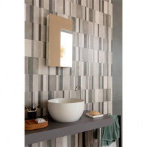 Décor mural en faïence effet résine colorée - Resina Decoro Bricks - 40,0 CM x 120,0 CM - ep.6,00 MM - Bianco
