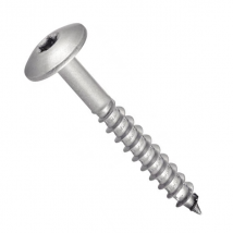 Vis façade - Tête cylindrique extra large - 6 lobes - Inox A2 - Diam. L. - Filetage partiel - Boîte de