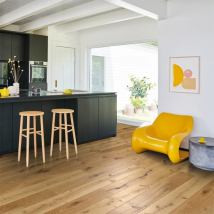 Parquet contrecollé en chêne monolame à clipser GRANO - naturel brossé huilé - 19 CMx190 CM ép.14 MM