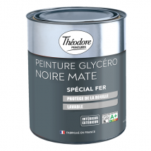 Peinture glycéro antirouille fer Théodore Peintures noir mat 0,5L