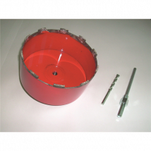 Scie cloche PRV 200 mm, rouge avec adaptateur et centreur