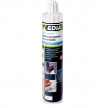 Résine polyester couleur pierre Edia avec 2 canules - cartouche de 300 ml