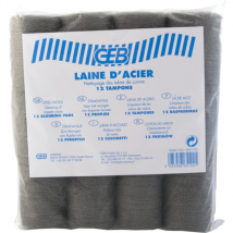 Laine d'acier pour nettoyage de tubes en cuivre - GEB - sachet de 12 tampons