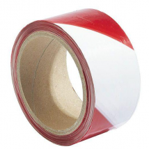 Ruban de signalisation rouge et blanc Mondelin - polyéthylène - largeur 5 cm longueur 100 mètres