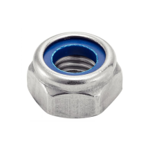 Écrou hexagonal indesserrable avec bague nylon - Diamètre 8 mm - DIN985 - Inox A2 - Boite de 200