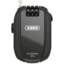 Antivol avec câble en acier rétractable et combinaison à code - Combiflex Break - longueur 85 cm noir