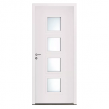 Porte d'entrée aluminium Zilten Cytiss 4 Blanc - Poussant droit - 215 CM x 90 CM