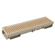 Caniveau bas piscine Grille piétonne 500 mm x 130 mm PVC Sable