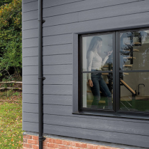 Lame de bardage en fibres-ciment Cedral Click finition relief Gris acier C15