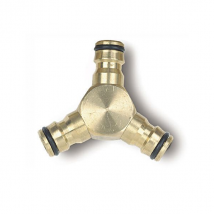 Raccord automatique Y dérivation tuyau arrosage 19 mm Triple mâle Laiton