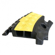 Angle passe-câbles 30° 2 canaux 1xØ32mm 1xØ38mm Caoutchouc Jaune noir