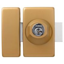 Verrou de porte sans vis apparentes - double cylindre C83 40 mm - Styl' Abus Bronze - avec 4 clés et carte code