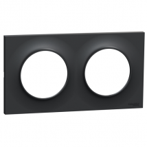 Plaque de finition double Schneider Odace Styl - gris anthracite