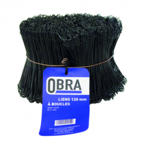 Lien à boucles acier recuit Obra - L140 mm D1.1 mm - Noir - Lot de 1000
