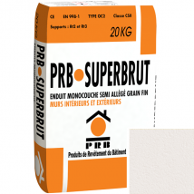 Enduit monocouche semi-allégé fin PRB Superbrut - Arctique - 20 kg