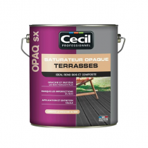 Saturateur opaque terrasse bois OPAQ SX Cecil Professionnel Wengé mat 1L
