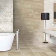 Faïence murale effet béton en céramique - Gate - 50,0 CM x 20,0 CM - ép. 8,00 MM - Taupe