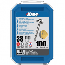 Vis à trou de poche Kreg en acier zingué - 38 mm - boîte de 100