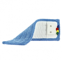 Frange microfibre nettoyage languettes 2 trous Bleue 40 cm