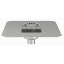 SIPHON 100X100 SORTIE VERT 40 MM PLATINE 10401D