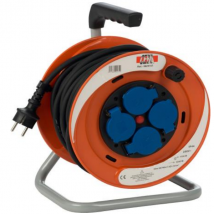 Enrouleur électrique disjoncteur thermique 4 prises Câble 40M 3G 1,5