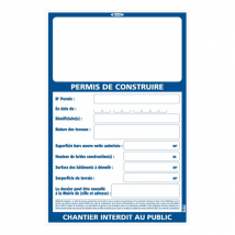 Panneau permis de construire 1200 x 800 mm Taliaplast 570101