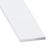 Profilé plat aluminium laqué blanc - largeur 20 mm - épaisseur 2 mm - longueur 2.5 m CQFD 2044-5310-25