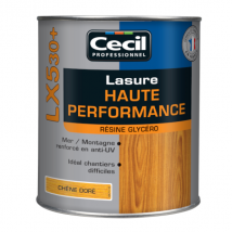 Lasure bois protection élevée Cecil LX530 aspect satin chêne doré 1L