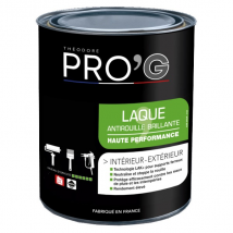 Laque antirouille Théodore ProG Fer intérieur extérieur Noir mat 1L