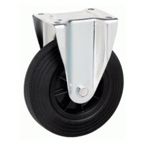Roue standard fixe caoutchouc noir diamètre 200 mm : PRODIF-SOMEC 023276
