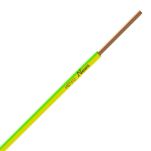Fil électrique H07VU - pour installations domestiques 16A - 1 x 1.5 - Vert/Jaune - 100 m 10026374