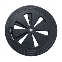 Grille de ventilation réglable en fonte pour air chaud - Ø extérieur 150 mm - Ø encastrement 135 mm - Noir
