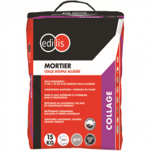 Mortier colle souple allégée pour carrelage - Edilis - gris - sac de 15 kg