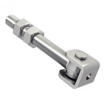 Gond réglable à visser M18 avec chape pour portail battant - 150 Kg - Lot de 2